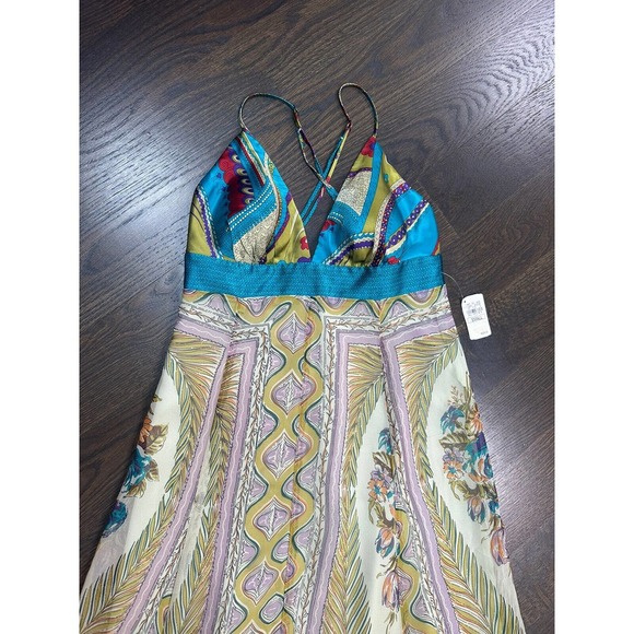 NWT~ SINGLE Brand 100%Silk Exotic Print Maxi Long Dress ~ S - Picture 9 of 12
